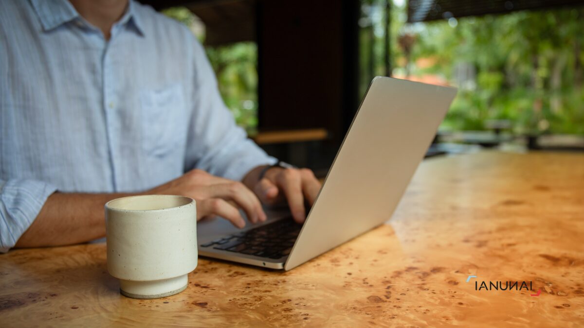 a person working remotely