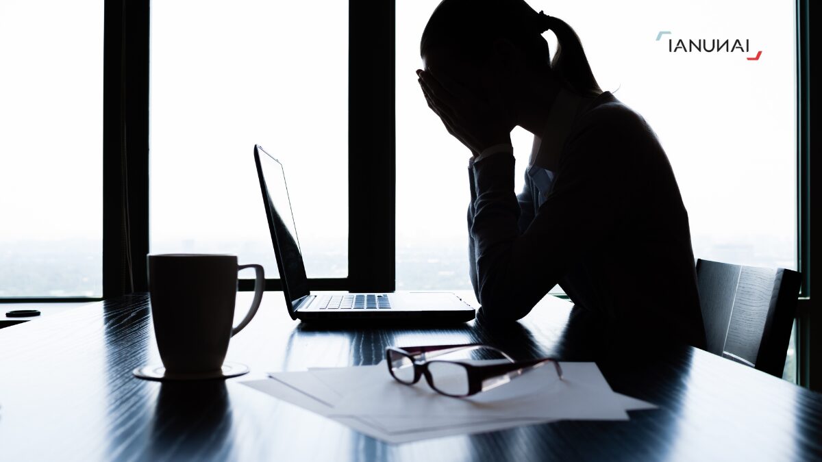 stressed person at work